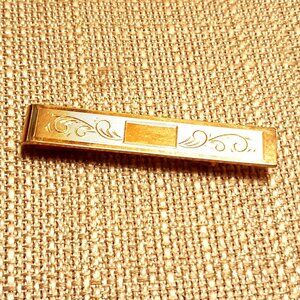 Anson 12K Gold-Filled Vintage Money Tie Clip with Elegant Scroll Design 12grm